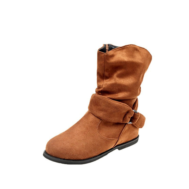 New Season European American Round Head Suede Shoes