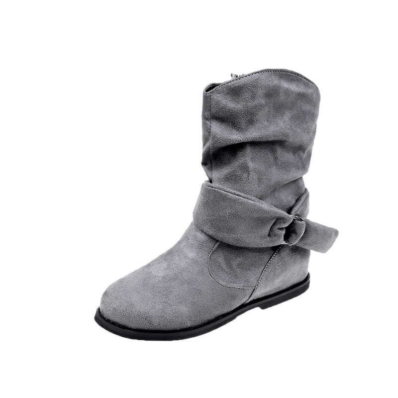 New Season European American Round Head Suede Shoes