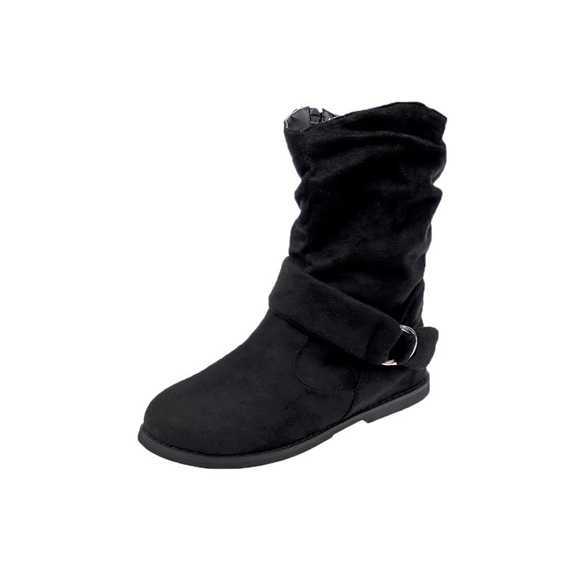 New Season European American Round Head Suede Shoes